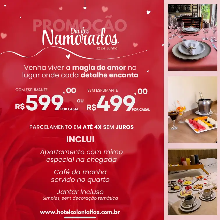 Dias dos enamorados em Hotel em Foz do Iguaçu