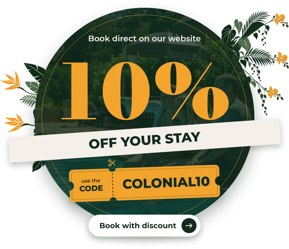 COLONIAL10 code: 10% OFF your stay when you book direct on the Hotel Colonial Iguaçu website in Foz do Iguaçu